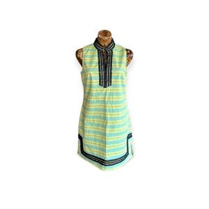 Sail to Sable STS dress sleeveless cotton blend medium green black